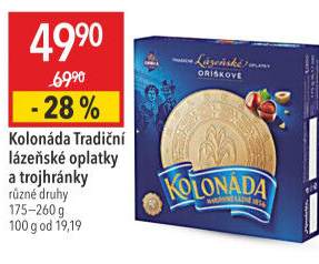 Lázeňské oplatky Kolonáda Opavia