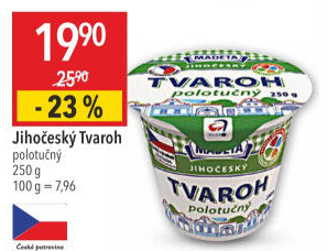 Tvaroh polotučný Jihočeský Madeta
