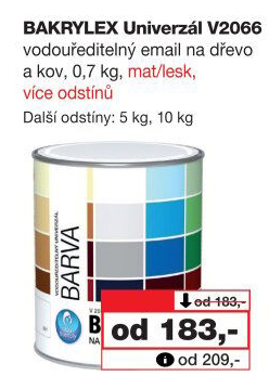 Univerzální email Bakrylex Mat Barvy a laky Hostivař