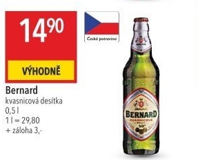 Pivo Kvasnicová 10°Bernard