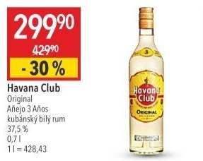 Rum kubánský bílý Aňejo 3 Anos Havana club