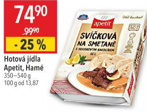 Svíčková na smetaně s brusinkami Apetit