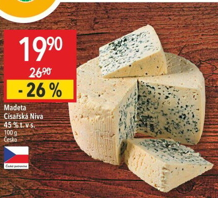 Sýr Niva Císařská 45 % Madeta