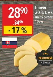 Sýr uzený pařený 30% Inovec
