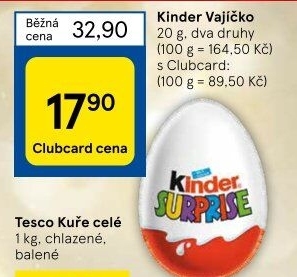 Čokoládové vajíčko s překvapením Kinder Surprise