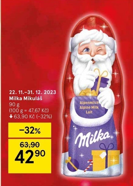 Čokoládový Mikuláš Milka