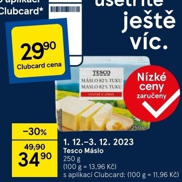 Máslo Tesco