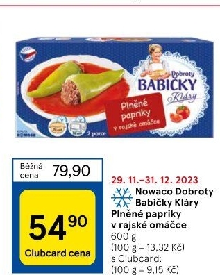 Papriky plněné v rajské omáčce mražené Dobroty babičky Kláry