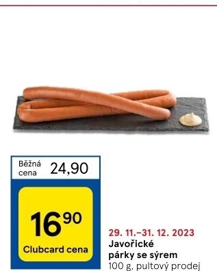 Párky javořické se sýrem