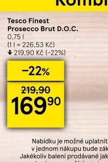 Prosecco brut DOC Tesco finest