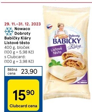 Těsto listové mražené Dobroty babičky Kláry