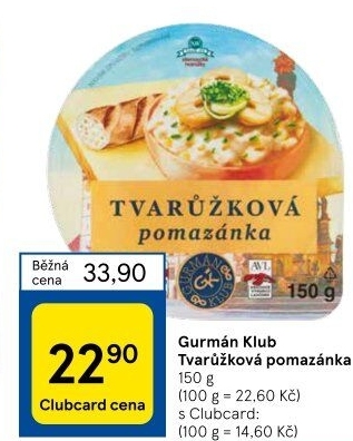 Tvarůžková pomazánka Gurmán klub