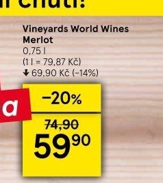 Víno Merlot Vineyards World Wines