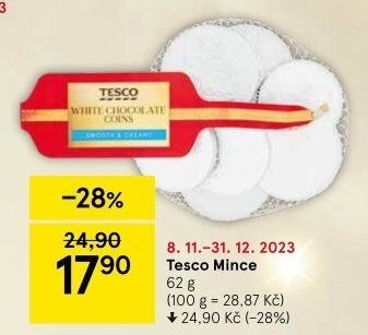Čokoládové mince Tesco