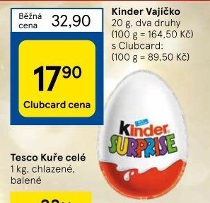 Čokoládové vajíčko s překvapením Kinder Surprise