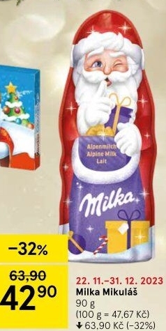 Čokoládový Mikuláš Milka