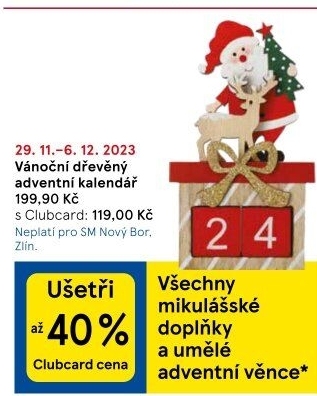 Dřevěný adventní kalendář