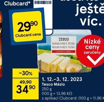 Máslo Tesco