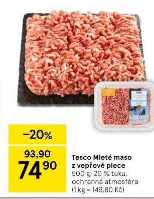 Maso mleté vepřové z plece Tesco