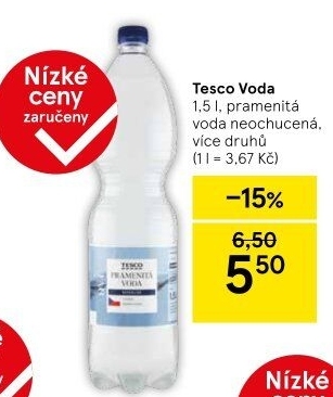 Přírodní voda Tesco