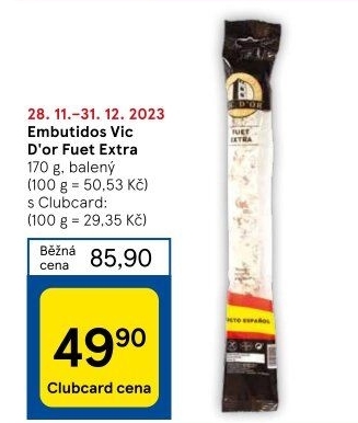 Salám Fuet extra Vic D'