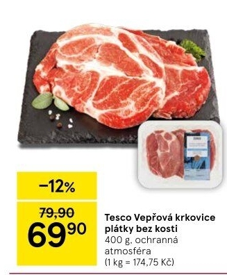 Vepřová krkovice bez kosti Tesco