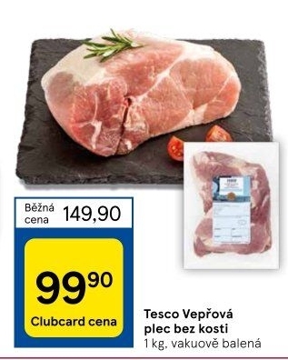 Vepřová plec bez kosti Tesco