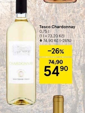 Víno Chardonnay Tesco