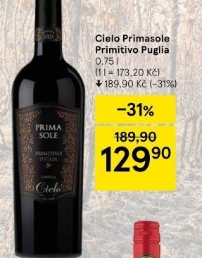Víno Primitivo Primasole Cielo