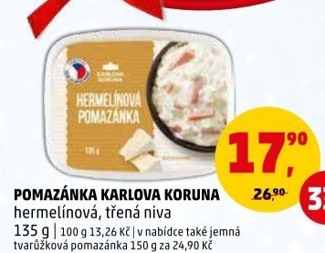 Hermelínová pomazánka Karlova Koruna