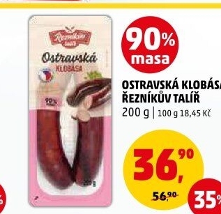 Ostravská klobása Řezníkův talíř