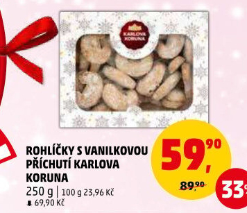 Rohlíčky vanilkové Karlova Koruna