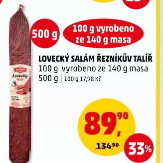 Salám lovecký Řezníkův talíř
