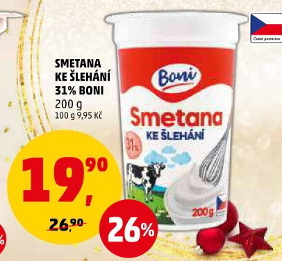 Smetana ke šlehání Boni 31%