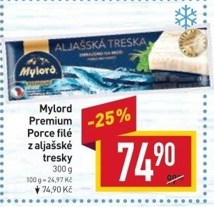 Aljašská treska filé bez kosti mražené Premium Mylord