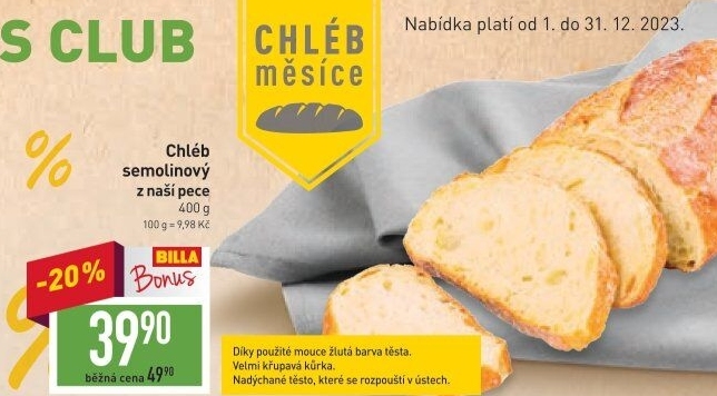 Chléb semolinový