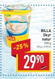 Dezert zakysaný bílý Skyr Billa