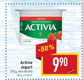 Jogurt ochucený Activia Danone