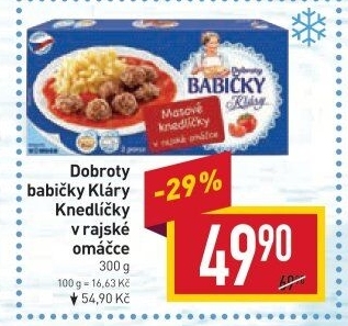 Knedlíčky masové v rajské omáčce mražené Dobroty babičky Kláry