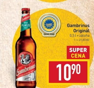 Pivo světlé výčepní Originál 10° Gambrinus
