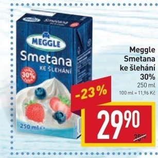Smetana ke šlehání trvanlivá Meggle 30%