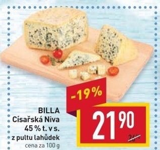 Sýr Niva císařská 45% Billa