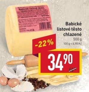 Těsto listové babické Šetra
