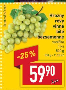 Hrozny bílé bezsemenné
