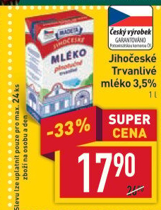 Mléko trvanlivé Jihočeské Madeta - 3,5% plnotučné