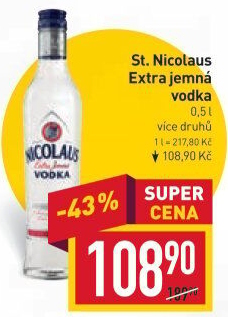 Vodka extra jemná St. Nicolaus