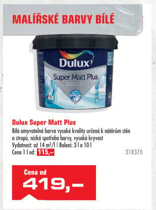 Barva interiérová Super Matt Plus Dulux