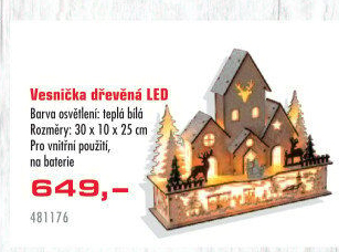 Vánoční dřevěné svítící LED dekorace