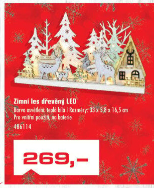Vánoční dřevěné svítící LED dekorace