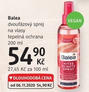 Sprej na vlasy ochrana před tepelnou úpravou Balea